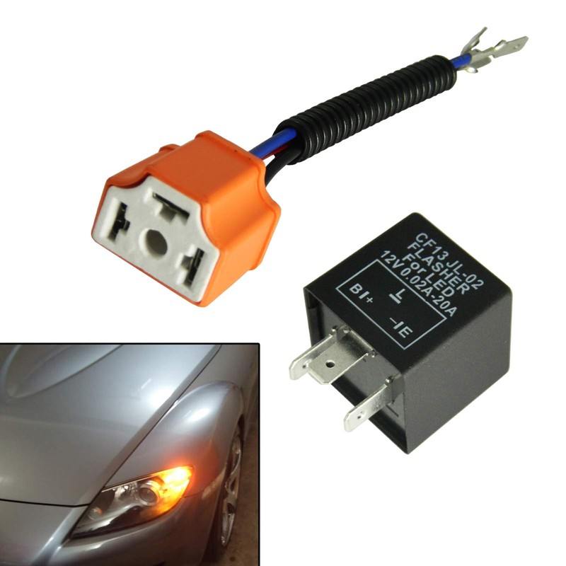 x xotic tech 1pc 3-pin LED Flasher Relay w/Exchange Connector