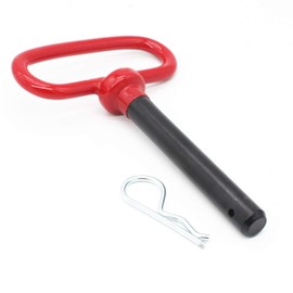 X-Haibei Head Towing Hitch Pin and Clip 1/2 x 3 5/8 inch for Trailer, Tractor Truck, Towing Cargo, Red Handle, 2 Pack
