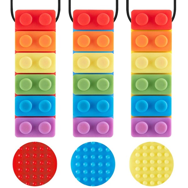 3 Pack Sensory Chew Necklace for Kids Toddlers with Autism