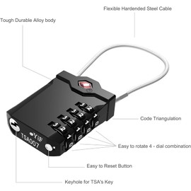 [2 Piezas]TSA Cerraduras de Equipaje,TOCOZOC Viaje Cerraduras de Combinación,With Alloy Body,Necesidades para Estudiar en El Extranjero y Viajar,para Proteger la Seguridad de Su Propiedad