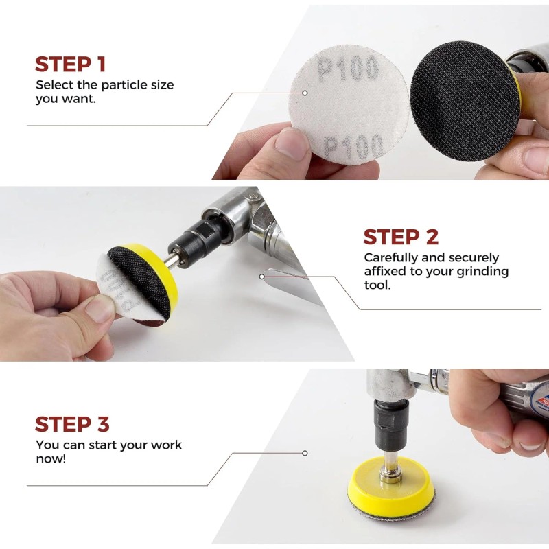 SATC 2 Inch Hook and Loop Sanding Disc No-hole 100PCS