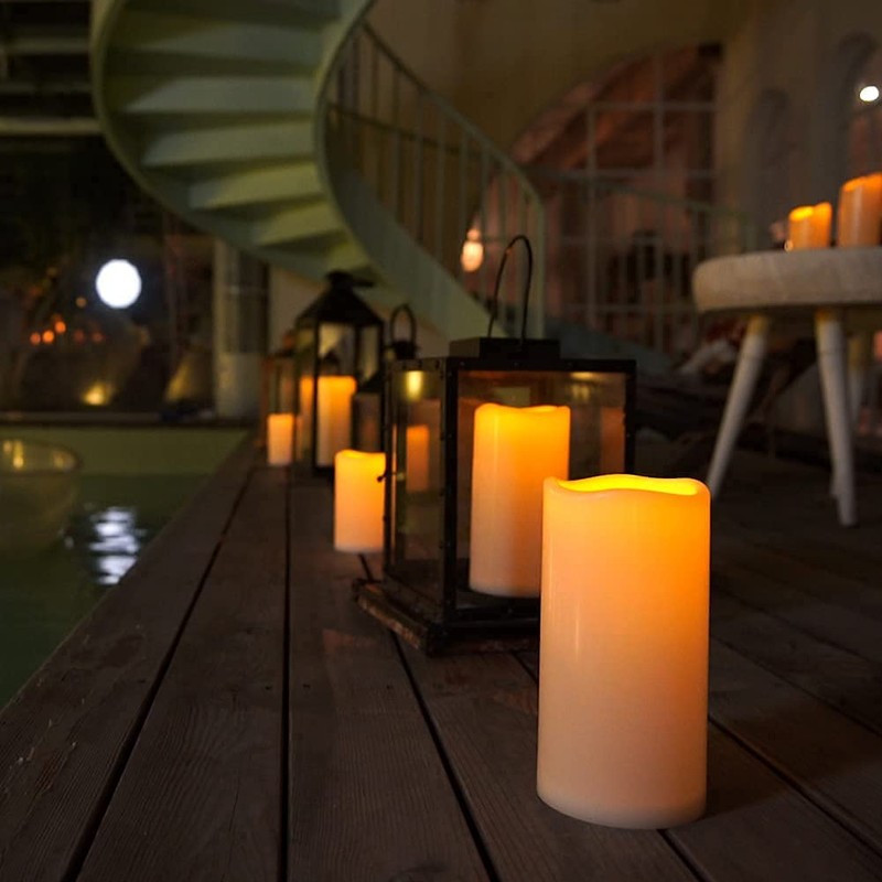 Homemory 6" 8" 10" x 4" Waterproof Outdoor Flameless Candles,