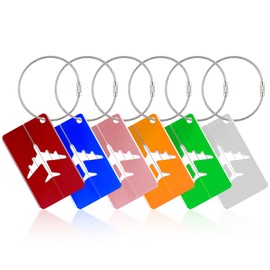 Luggage Tags, 6pcs Colouredluggage Tags for Suitcases Suitcase Tags Luggage Labels for Suitcases Travel Tags for Luggage Suitcase Identifier Bag Tags for Travel Business Anti Loss Luggage Tags