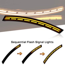 GEEGEETOP Smoked Lens LED Side Marker Bumper Light DRL Assembly Compatible with 2023 2024 Honda CRV CR-V Functions as Tail Light Turn Signal Light