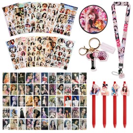 74pcs Blackpink Fan Merchandise Blackpink Merch Gift Set - 55 Photo Cards, Lanyard, Stickers, Pens, Acrylic Keyring & Phone Holder - Perfect Set for Fans