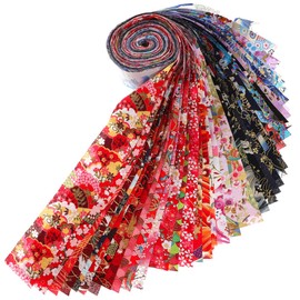 COHEALI 40pcs Japanese Style Quilt Strips for Sewing Fabric for Crafting Patchwork Home and School Projects