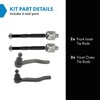 TRQ Front Inner & Outer Tie Rod Set Driver &