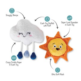 Fringe Studio Plush Dog Toy Set, Change in Weather, 2 Piece Set, Pet Shop Collection (312030)