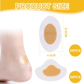 XYTAHDM 40 Stück Hydrokolloid Pflaster, Blasenpflaster, Wasserdichte Hydrokolloid-Pflaster,Vorfuß Ferse Fersenschutz, Blasen Pads für Ferse, Fuß, Zehe, FüßeK