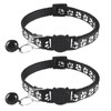 Pack of 2 Cat Collars with Safety Clasp and Bell,