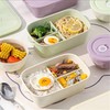 Ceramic Lunch Box with Compartment, Lunch Box with Lid, Green