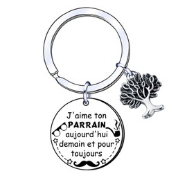 YUANSI Geschenk Pate Geschenk Pate Schlüsselanhänger Geschenk Pate Geburtstag Geschenk Paten Weihnachten Geschenk Tag Taufe Paten Originelles Geschenk Pate personalisiert, Farbe: silberfarben., L