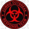 1 - 4" Zombie Outbreak Response Team Decal Black / Red