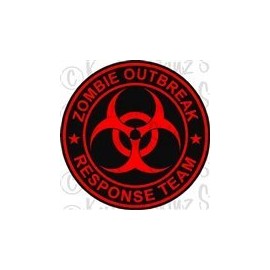 1 - 4" Zombie Outbreak Response Team Decal Black / Red