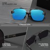 KINGSEVEN Aluminum Magnesium Square Polarized Sunglasses for Men Women Half-Frame