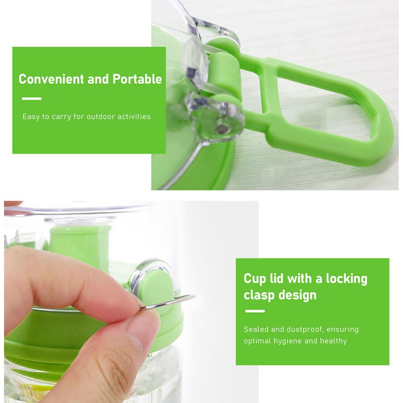 Fruit Infuser Water Bottle Anti Slip Grip Flip Top Lid