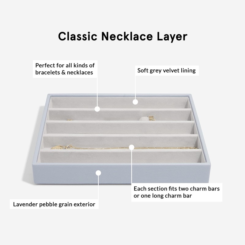 Stackers Lavender Jewellery Box Classic Necklace Compartment