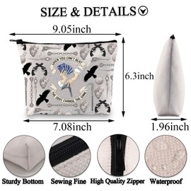 PLITI Six Crows Gift Crow Club Fans Gift When You Can't Beat The Odds Change The Game Zipper Pouch for Bookish Book Lover (Beat odds bagU)