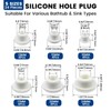 ZIUZI 24 Pcs Silicone Bathtub Jet Covers, 6 Sizes Waterproof