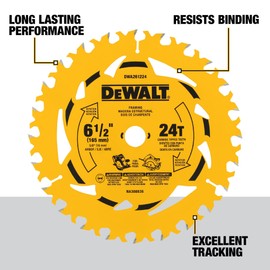 DEWALT 6-1/2 in. 24T Circular Saw Blade (DWA261224)