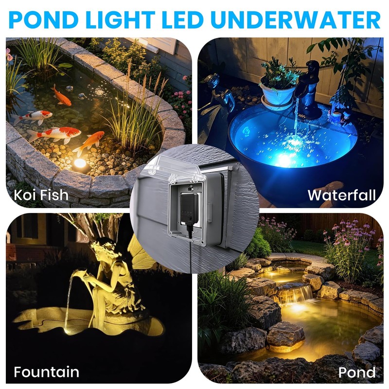 Plug in Fountain Light LED Underwater with Timer Transformer