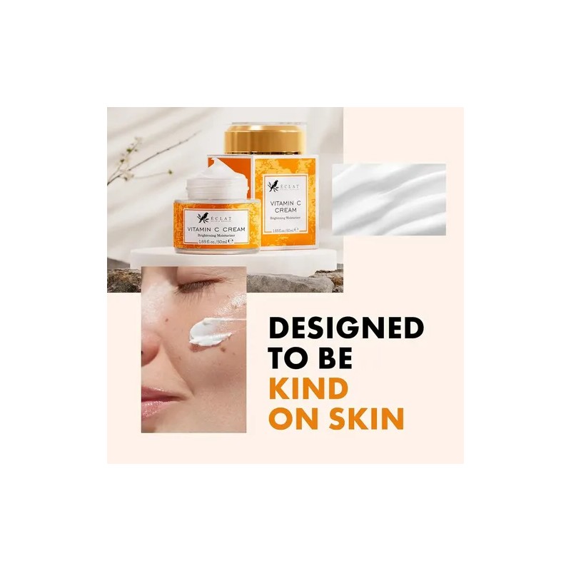 Crema Hidratante Facial Con Vitamina C, Ácido Hialurónico Y