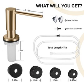 Kitchen Hack Under Sink Dish Soap Dispenser with 47" Tube Hose and Check Valve for Prevent Backflow - Home Goods, White:_Tube Kit with Upgraded pump head (Gray)