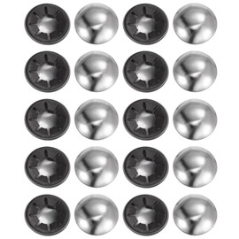 uxcell 20PCS 65Mn Steel Push on Push Nut Caps 0.63 Inch Axle Push Nut Fastener for Hand Trucks, Lawn Wagons, and Rolling Bins, M16 x 35mm