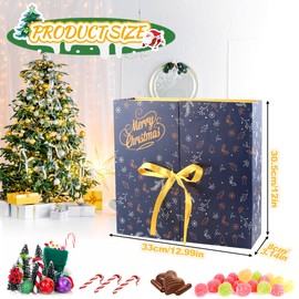 AllLeeGay Christmas Advent Calendars 2023 – 24 Colorful Reusable Boxes for Filling, Advent Calendar Fillers for Kids & Adults, Perfect Christmas Gifts and Presents, Blue