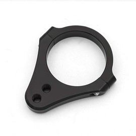 PROCNC 54mm Diameter Aluminum Universal Steering Damper Fork Frame Mounting Clamp Bracket Foot Fixer for Motorcycle Bike Modification (Black)