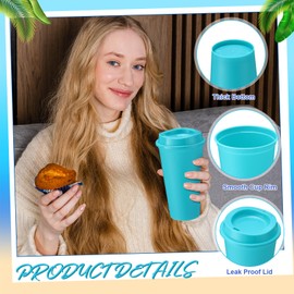 Honeydak 45 Pack Reusable Coffee Cups with Lids 16 oz Portable Tea Cups Reusable Hot Coffee Mugs Tumblers Bulk Plastic Tumblers Travel Drinks Mugs for Hot and Cold Drinks(Macaron Color)