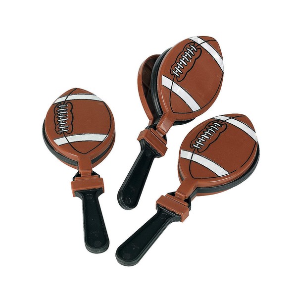 Fun Express Football Clappers (12 Pieces) Party Accessories, Homecoming, Cheer, Birthday Supplies