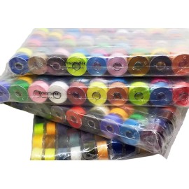PeavyTailor 24 Colors Prewound Sewing Thread Bobbins for Brother Babylock Janome Elna Singe