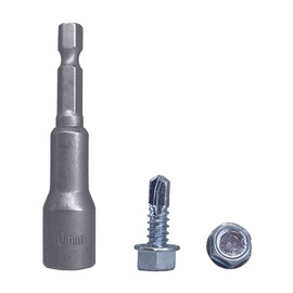 Pack of 50 DIN 7504K Galvanised Steel 6.3 x 19 mm Screws Self Drilling Tapping Screw Hex Washer Head Self Tapping (50, 6.3 x 19 mm)