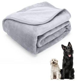 Nobleza Dog Blanket Washable Soft Dog Fleece Blanket Deck for Pets Soft Warm Blanket Grey 120 x 100 cm