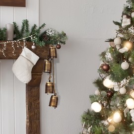 Christmas Bells for Hanging XXL Large, Bells Vintage Bells, Rustic Metal Bells, Christmas Tree Decoration, Bell, Ornament, Wall Decoration (Shabby Vintage)