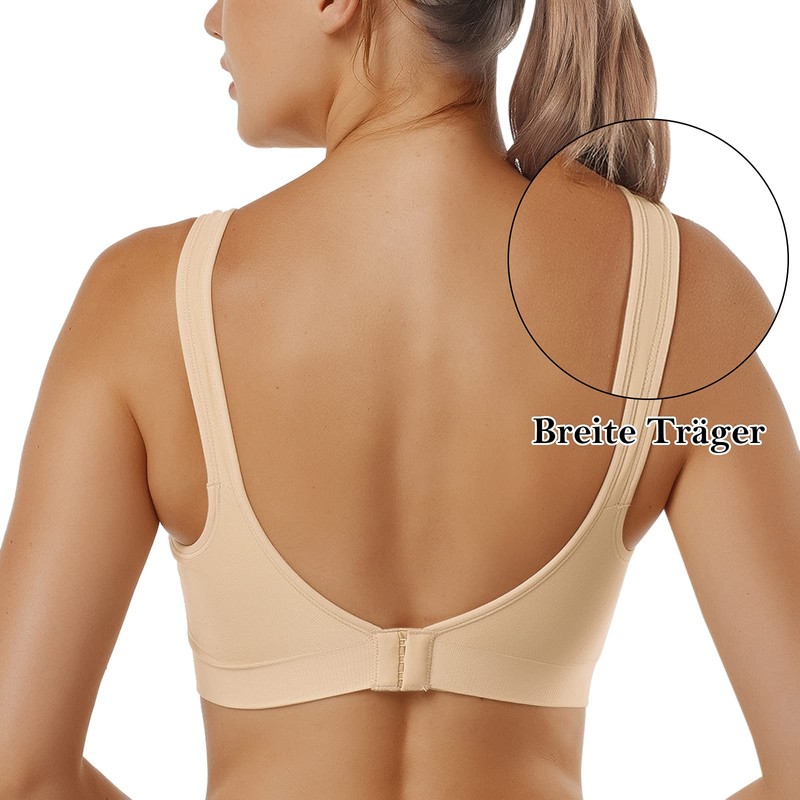 Vertvie Women's 1/2/3-Piece Sports Bra Set, Plain, Without Underwire, Bustier,