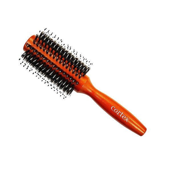 Cortex Professional Boar Bristle Brushes For Women and Men - Round Hair Brush Wooden Handle For All Hair Types (Nylon 2.75 Inch)