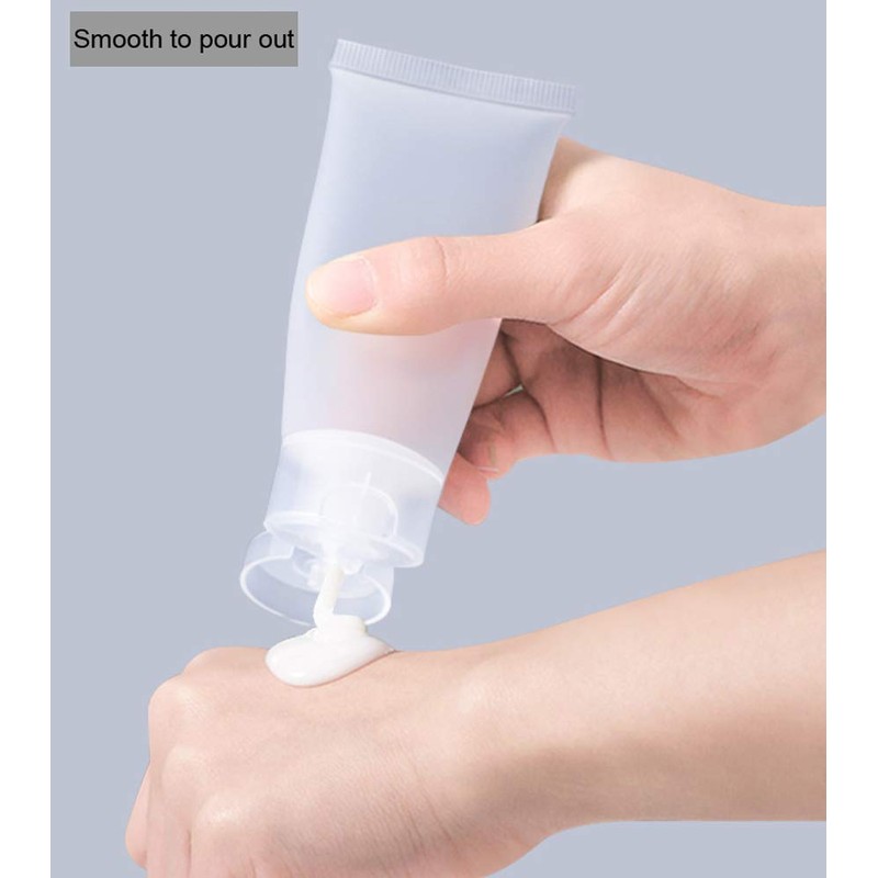 12 x 100ml Empty Refillable Clear Plastic Cosmetic Sample Tubes