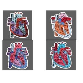 8 Pcs Cute Funny Anatomical Heart Badge Reel Retractable Nurse Accessories Cardiac Cardiology Healthcare Nursing Medical Badge Holder Badge Clip Social Worker Doctor RN CNA LPN ID Card Gifts