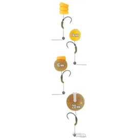 Haldorado Hair Rigs, Size 8 Barbed Hooks, Soft Pop Up, 22cm Length, 13.6kg/30lb, 2-Pack