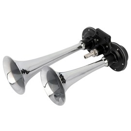 Scitoo 150db Super Loud 2Pcs Electric Air Horns Kit for Vehicles, Applicable for Bus, ATV, Motorcycle, Van, Truck (Silver)