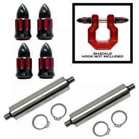 True Spike 2 True Spike Bumper Recovery Shackle Tow Hook D Ring Stainless 3/4 Pins SK2 Red