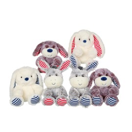 GIPSY Toys 071606 Cuddly Toy "Les Marinières" 24 cm Grey Donkey with Blue Stripes - Cuddly Toy for Children - Grey, Blue Stripes