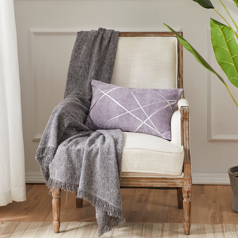 GIGIZAZA Decorative Throw Pillow Covers 20 x 20,Voilet Purple Sofa
