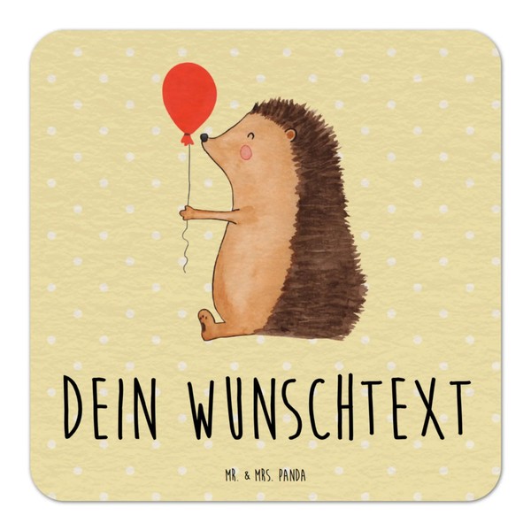 Mr. & Mrs. Panda Personalisierter Bierdeckel Igel Luftballon 100er Set