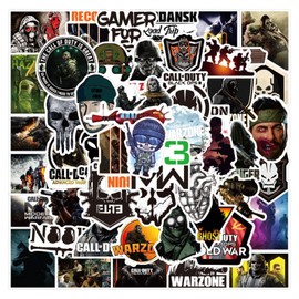 50pcs Cool Warzone Stickers for Laptop, Tactical Shooting Game Waterproof Vinyl Stickers for Teens Boys Mens Computer Skateboard Bike Water Bottles Car Motorcycle Lugagge Helmet