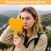 TBWHL Heart-Shaped Travel Handheld Mirror, Cosmetic Hand Mirror with Handle,