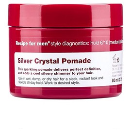 Recipe For Men Glitter Silver Crystal Pomade for Men - For a Sleek, Radiant Look and Silver Shimmer - 80ml