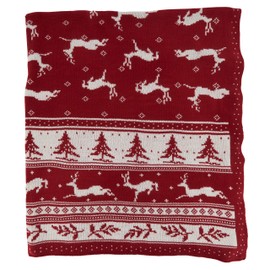SARO LIFESTYLE Christmas Knit Throw Blanket